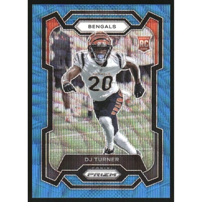 2023 Panini Prizm Prizms Blue Wave #319 DJ Turner
