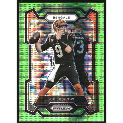 2023 Panini Prizm Prizms Neon Green Pulsar #57 Joe Burrow