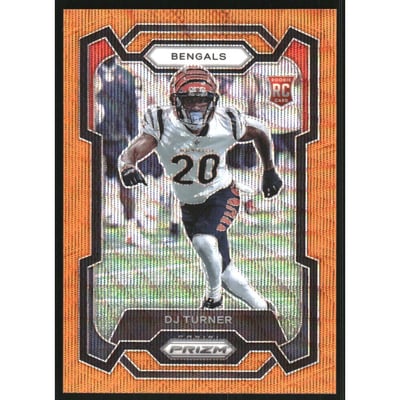 2023 Panini Prizm Prizms Orange Wave #319 DJ Turner