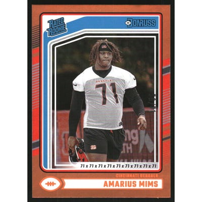 2024 Donruss Jersey Number #350 Amarius Mims RR/71