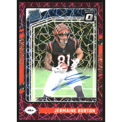2024 Donruss Optic Rated Rookies RPS Autographs Pink Velocity #251 Jermaine Burton