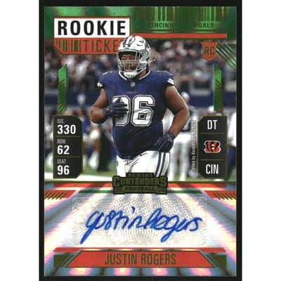 2024 Panini Contenders Opening Kickoff Ticket #247 Justin Rogers AU