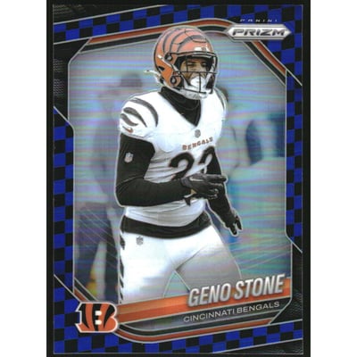 2025 Panini Prizm Prizms Black and Blue Checker #61 Geno Stone