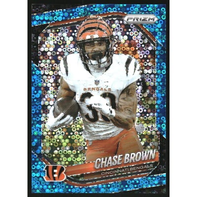 2025 Panini Prizm Prizms No Huddle Blue #130 Chase Brown