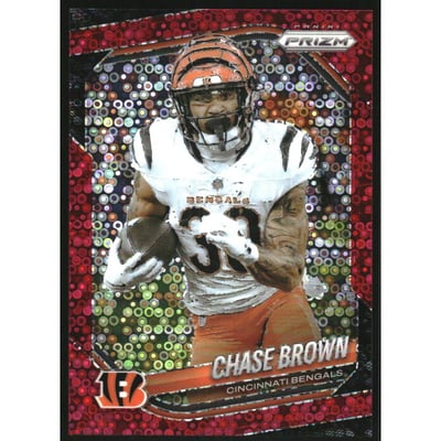 2025 Panini Prizm Prizms No Huddle Red #130 Chase Brown