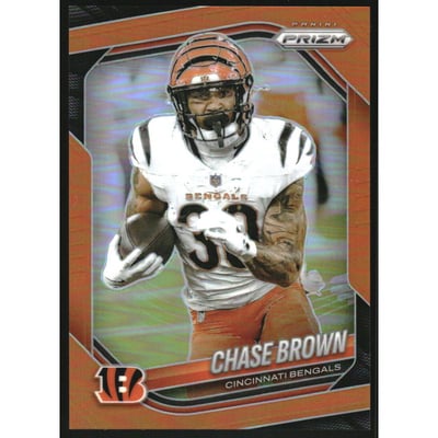 2025 Panini Prizm Prizms Orange #130 Chase Brown