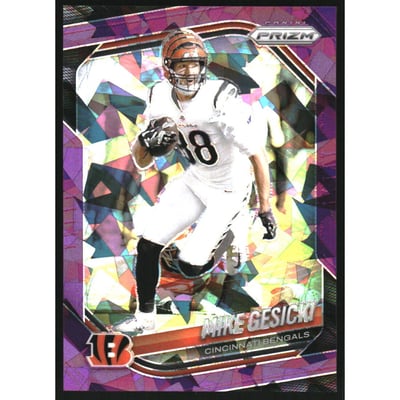 2025 Panini Prizm Prizms Purple Ice #79 Mike Gesicki