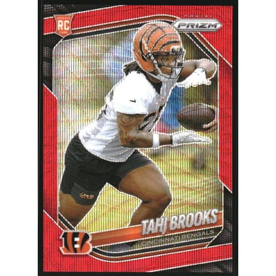 2025 Panini Prizm Prizms Red Wave #335 Tahj Brooks