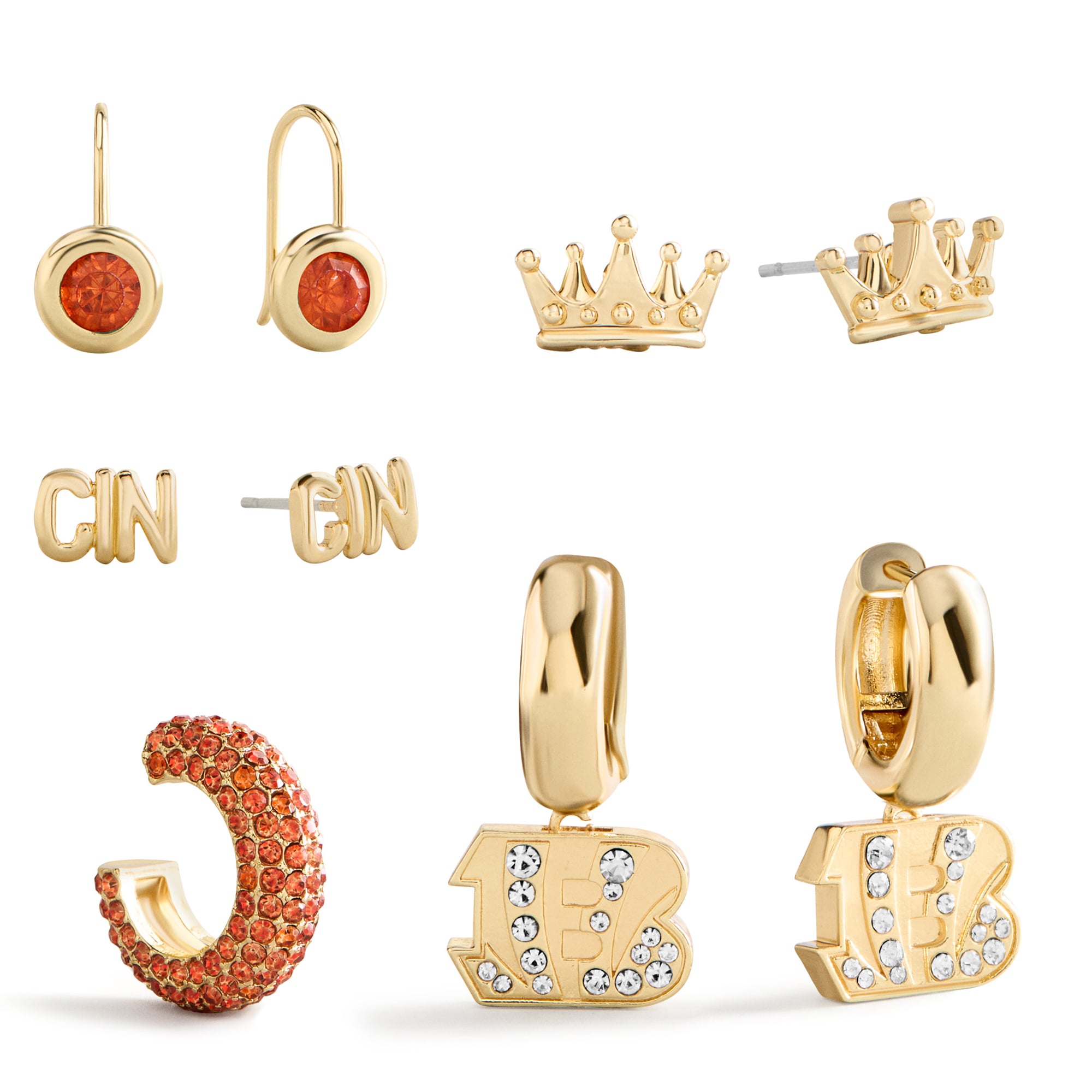 Ensemble de boucles d'oreilles assorties BaubleBar Cincinnati Bengals