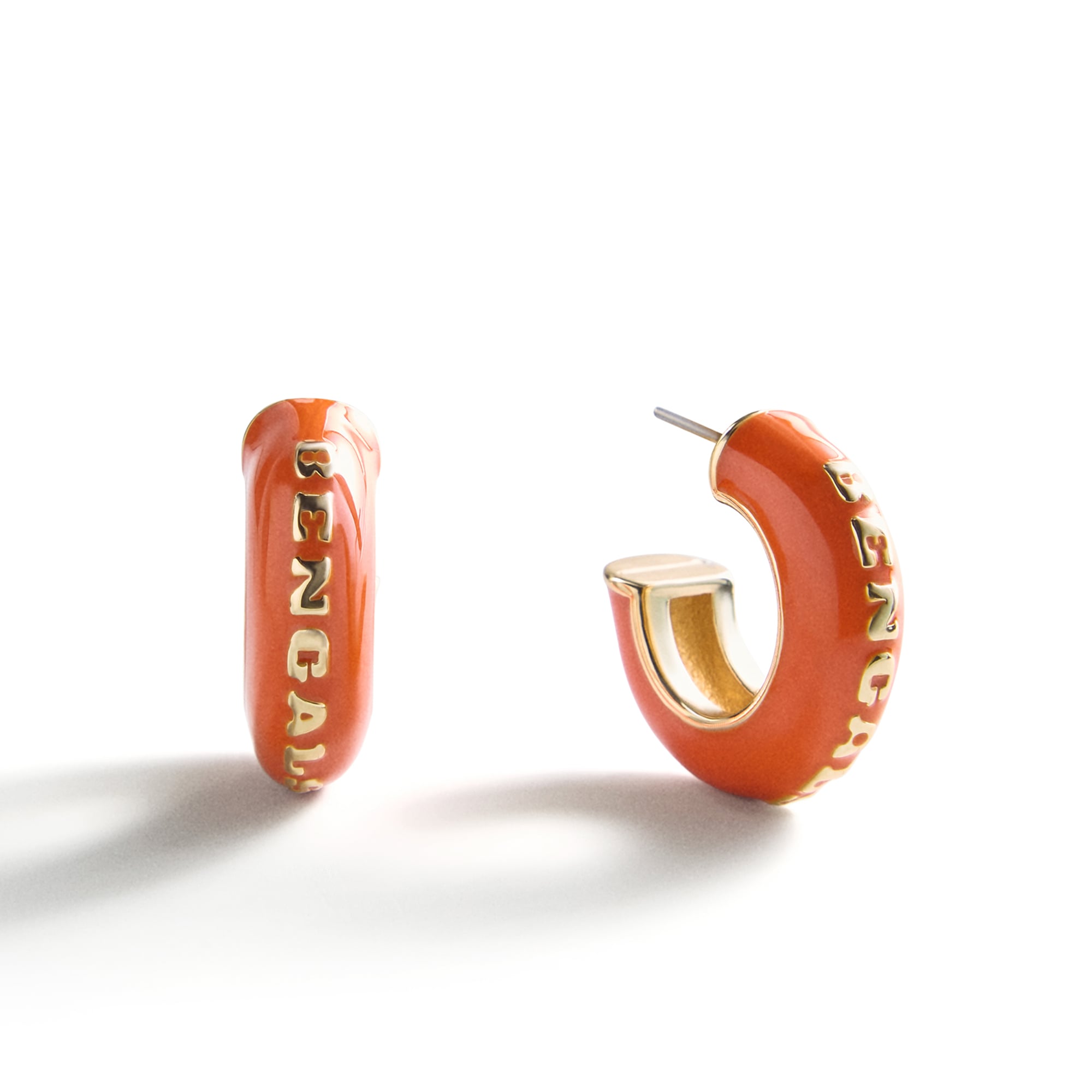 Boucles d'oreilles créoles en émail gonflé BaubleBar Cincinnati Bengals