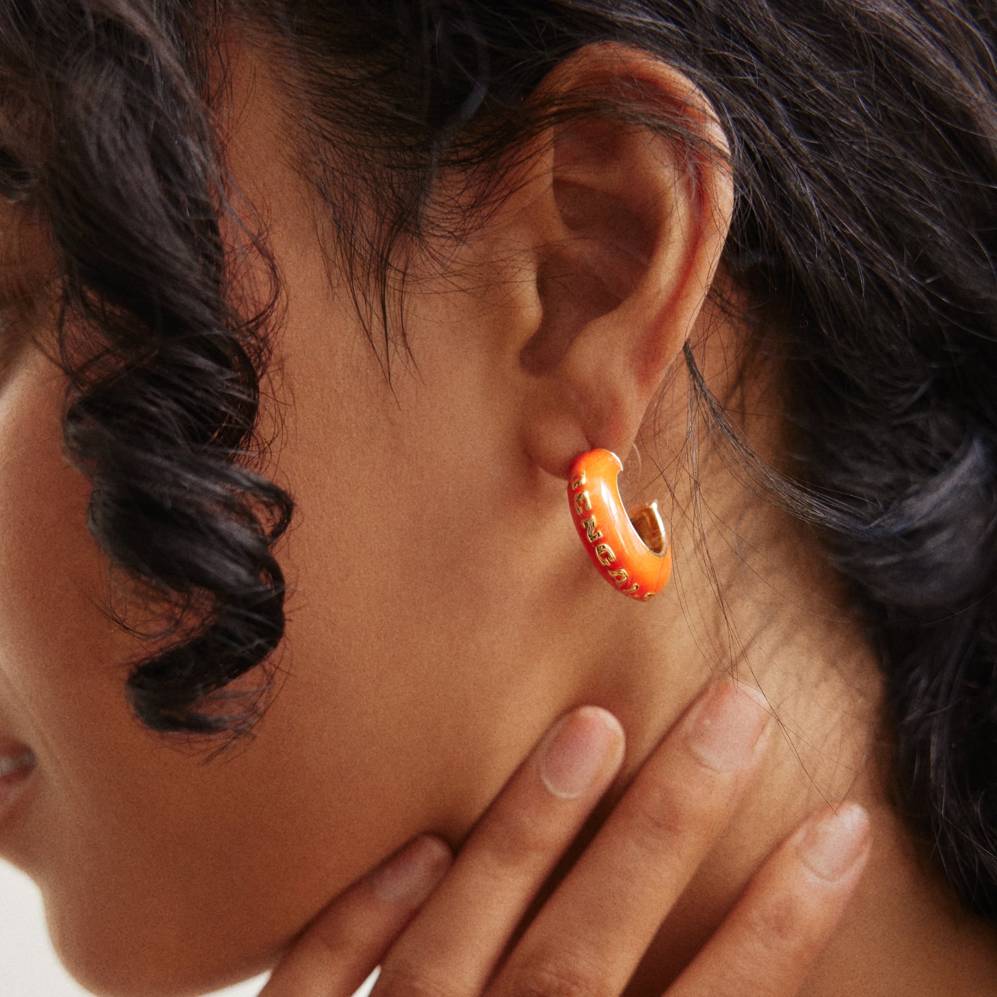 Boucles d'oreilles créoles en émail gonflé BaubleBar Cincinnati Bengals
