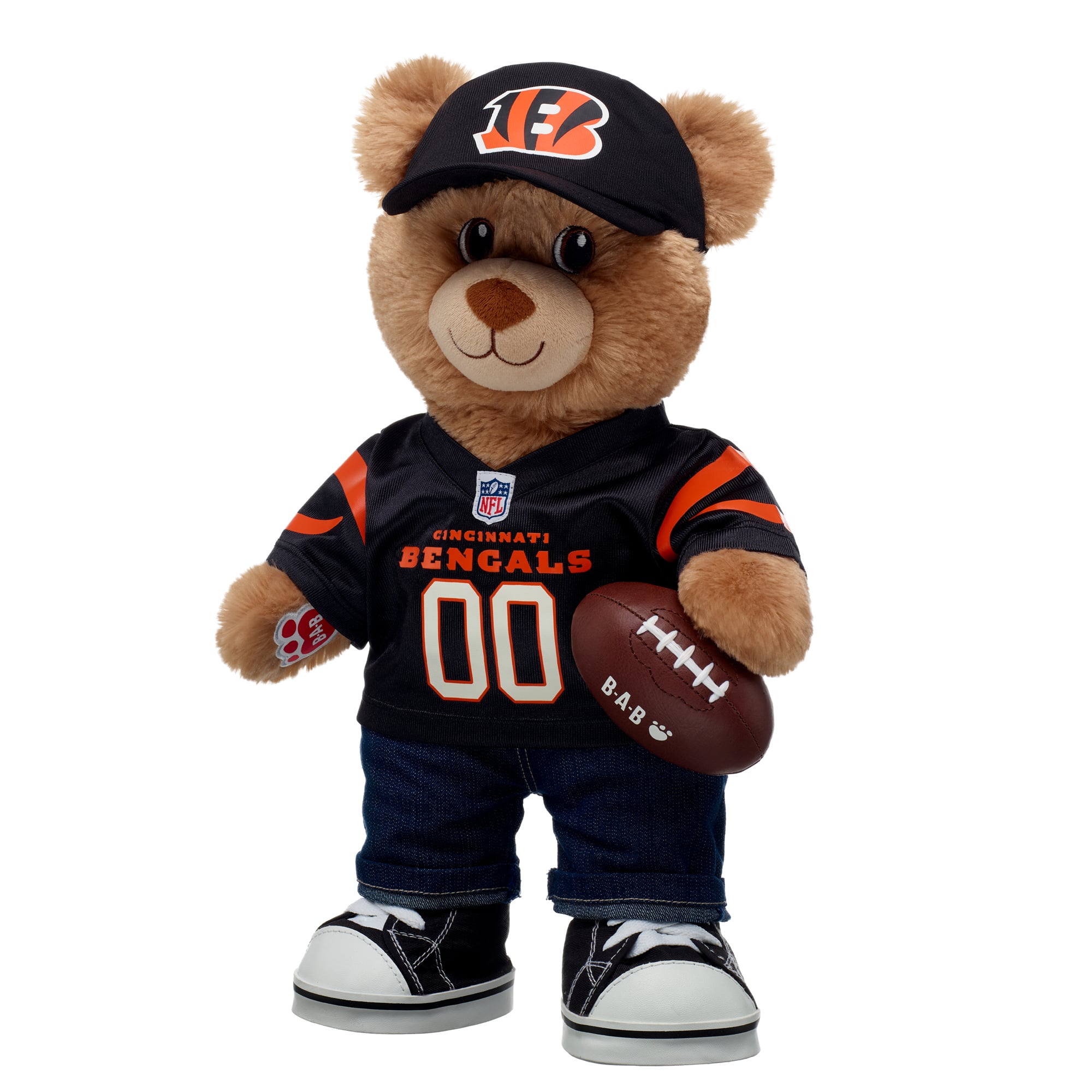 Coffret cadeau ours en peluche Build-A-Bear Cincinnati Bengals Happy Hugs