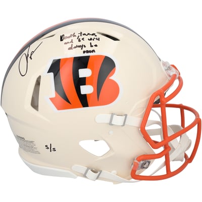 Chad Johnson Cincinnati Bengals Autographed Fanatics Authentic Riddell Retro Speed Authentic Helmet with "Death, taxes and 85 will always be open" Inscription - Limited Edition #5/5
