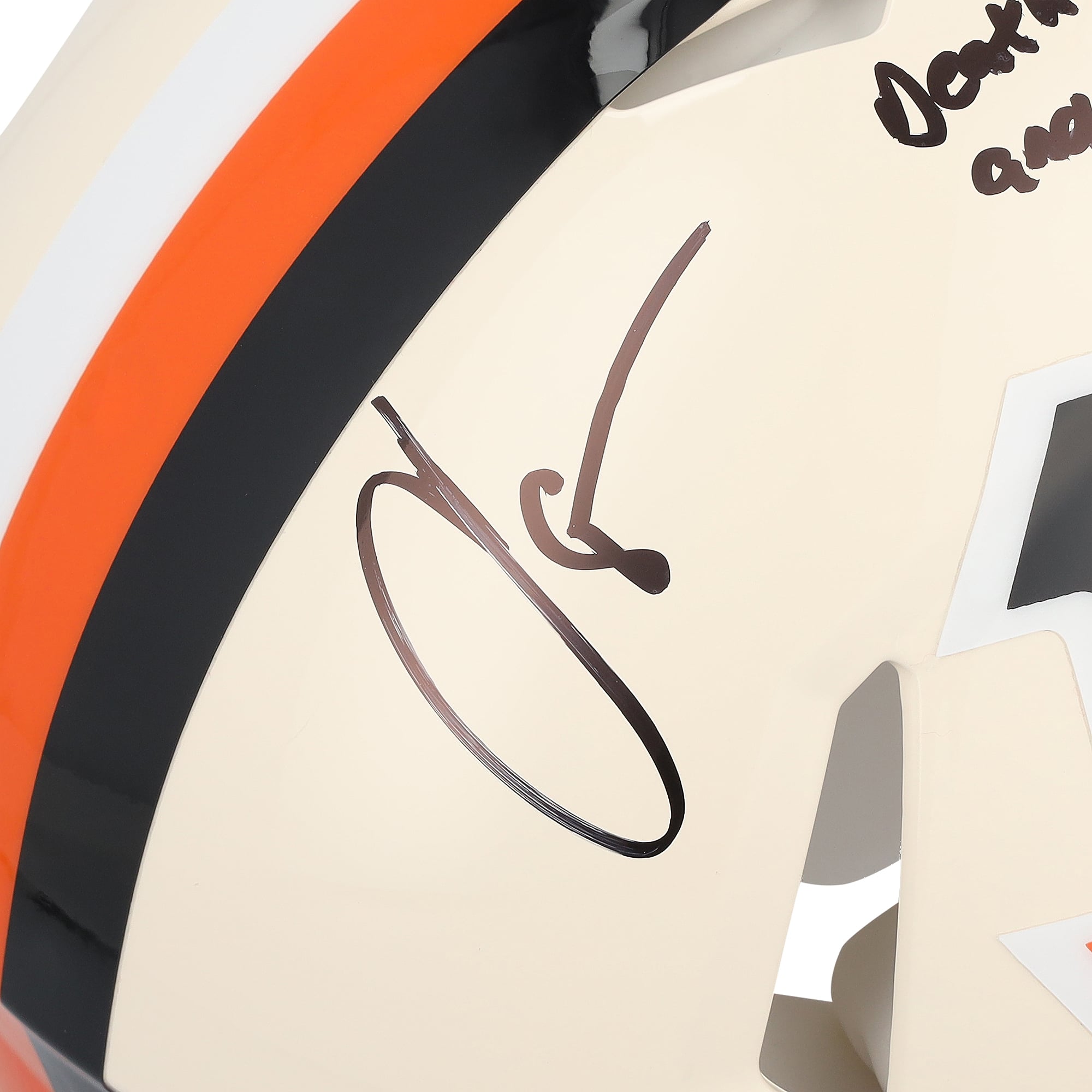 Chad Johnson Cincinnati Bengals Autographed Riddell Retro Speed Authentic Helmet with "Death, taxes and 85 will always be open" Inscription