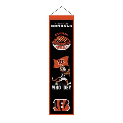 Cincinnati Bengals 8" x 32" Icons Banner
