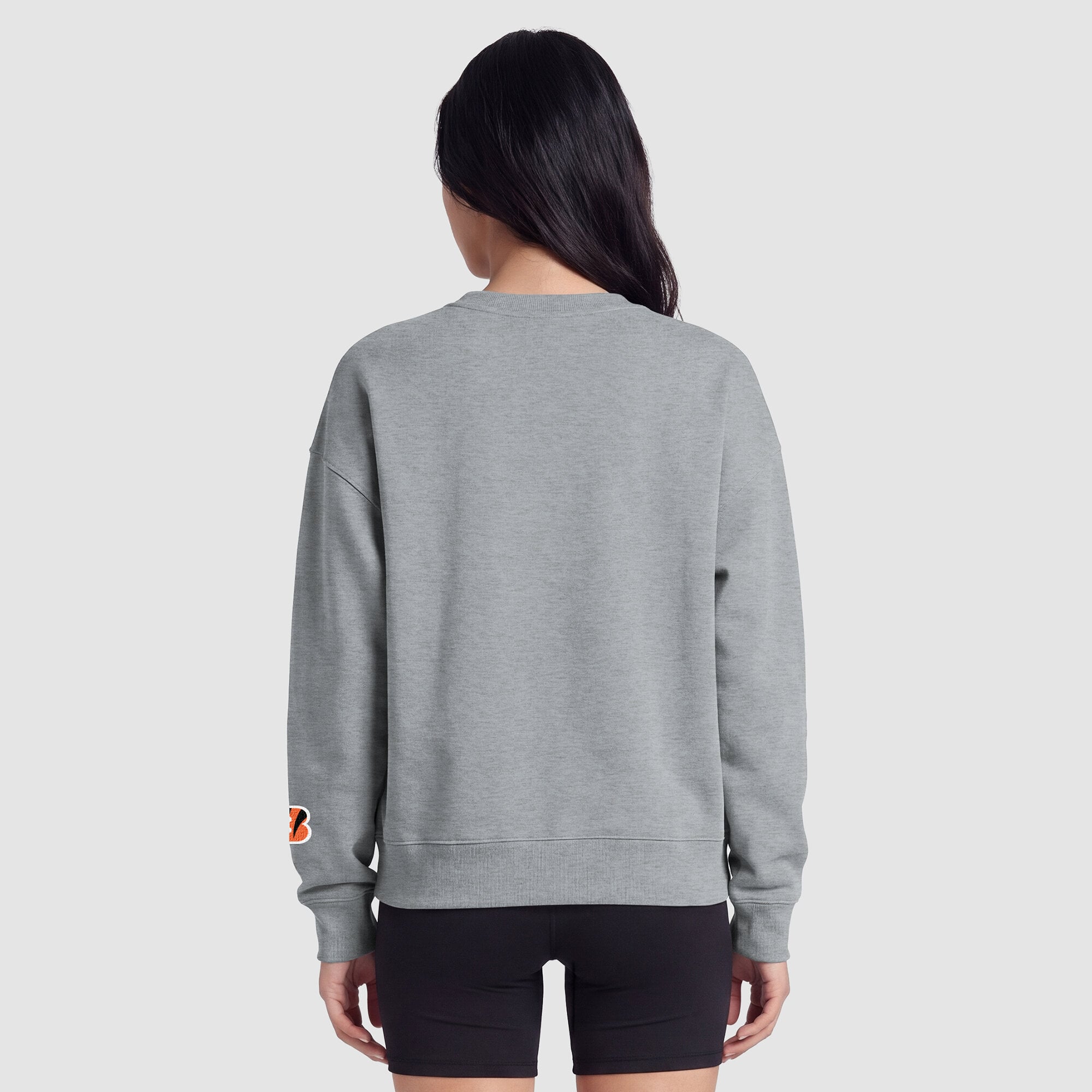 Sweat-shirt à doublure contrastée Champion des Bengals de Cincinnati pour femme - Gris chiné