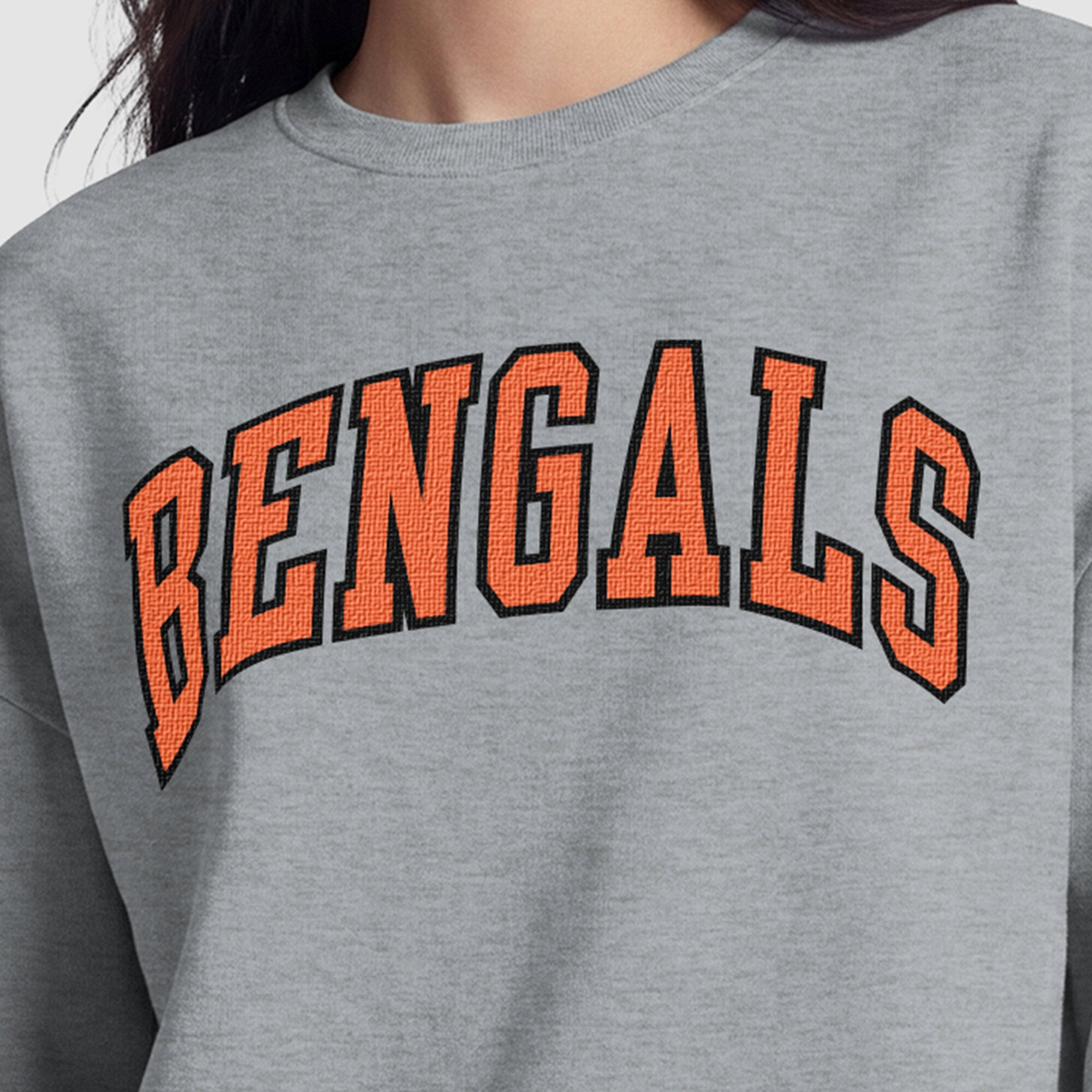 Sweat-shirt à doublure contrastée Champion des Bengals de Cincinnati pour femme - Gris chiné