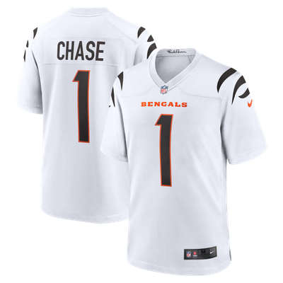 Camiseta Nike Game de la 2ª equipación del Cincinnati Bengals - Blanco - Ja'Marr Chase - Hombre