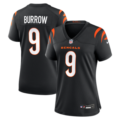 Camiseta Nike Game de la 1ª equipación del Cincinnati Bengals - Negro - Joe Burrow - Mujer
