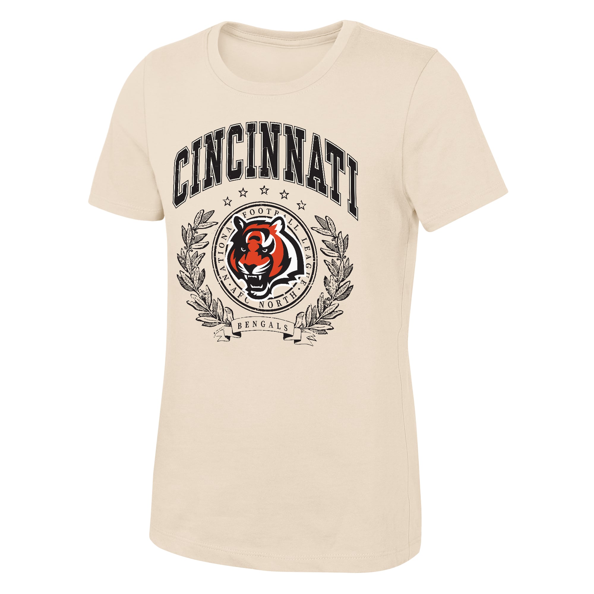 Girls Youth Outerstuff Natural Cincinnati Bengals Undefeated T-Shirt