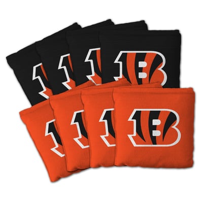 Cincinnati Bengals IDNA Eight-Piece Cornhole Bag Set