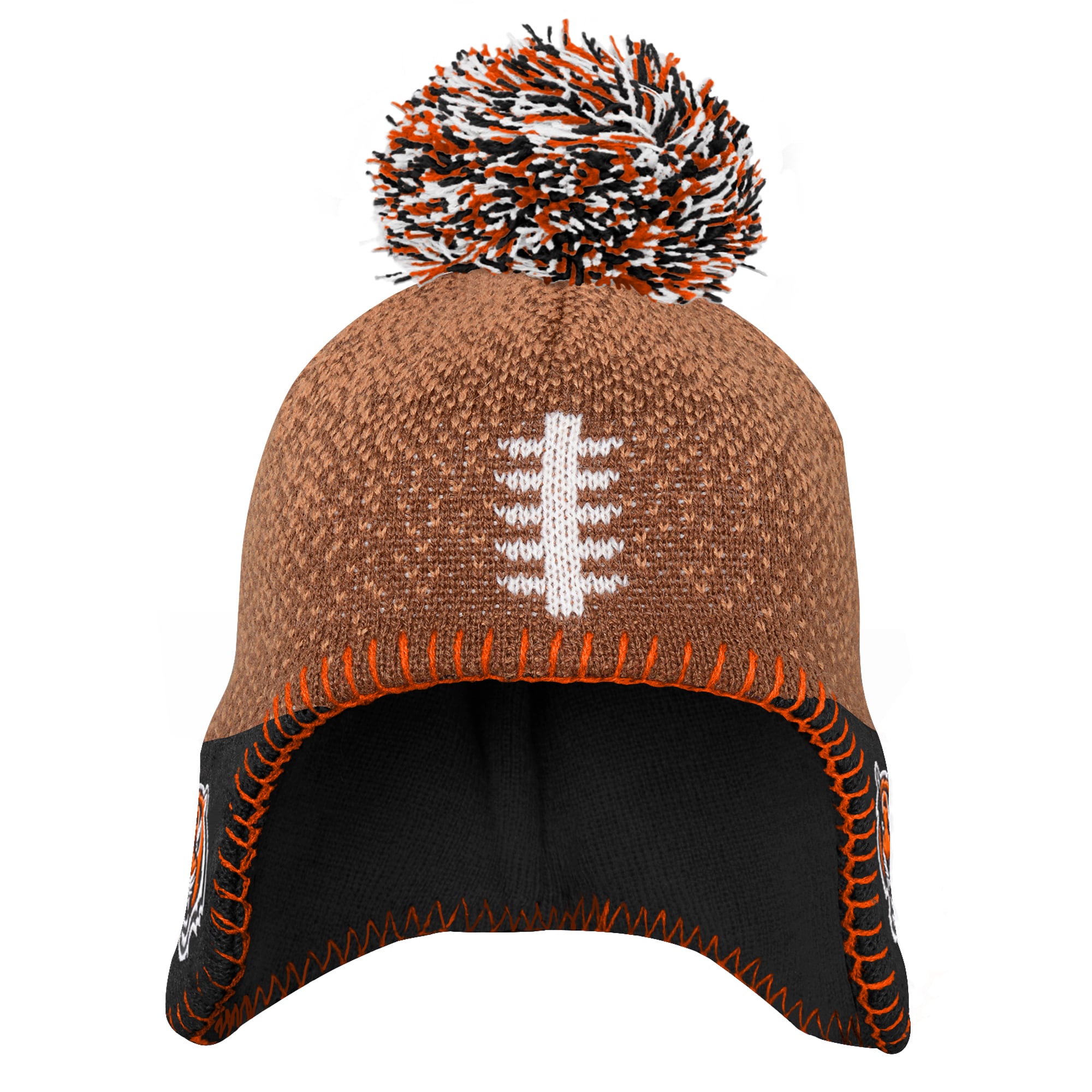 Infant Outerstuff Brown Cincinnati Bengals Football Head Knit Hat