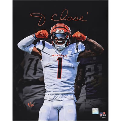 Ja'Marr Chase Cincinnati Bengals Autographed Fanatics Authentic 16" x 20" Unleashed Spotlight Photograph - Signed in Orange Ink - Limited Edition of 25