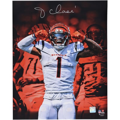 Ja'Marr Chase Cincinnati Bengals Autographed Fanatics Authentic 16" x 20" Unleashed Team Colorway Spotlight Photograph - Limited Edition of 10 