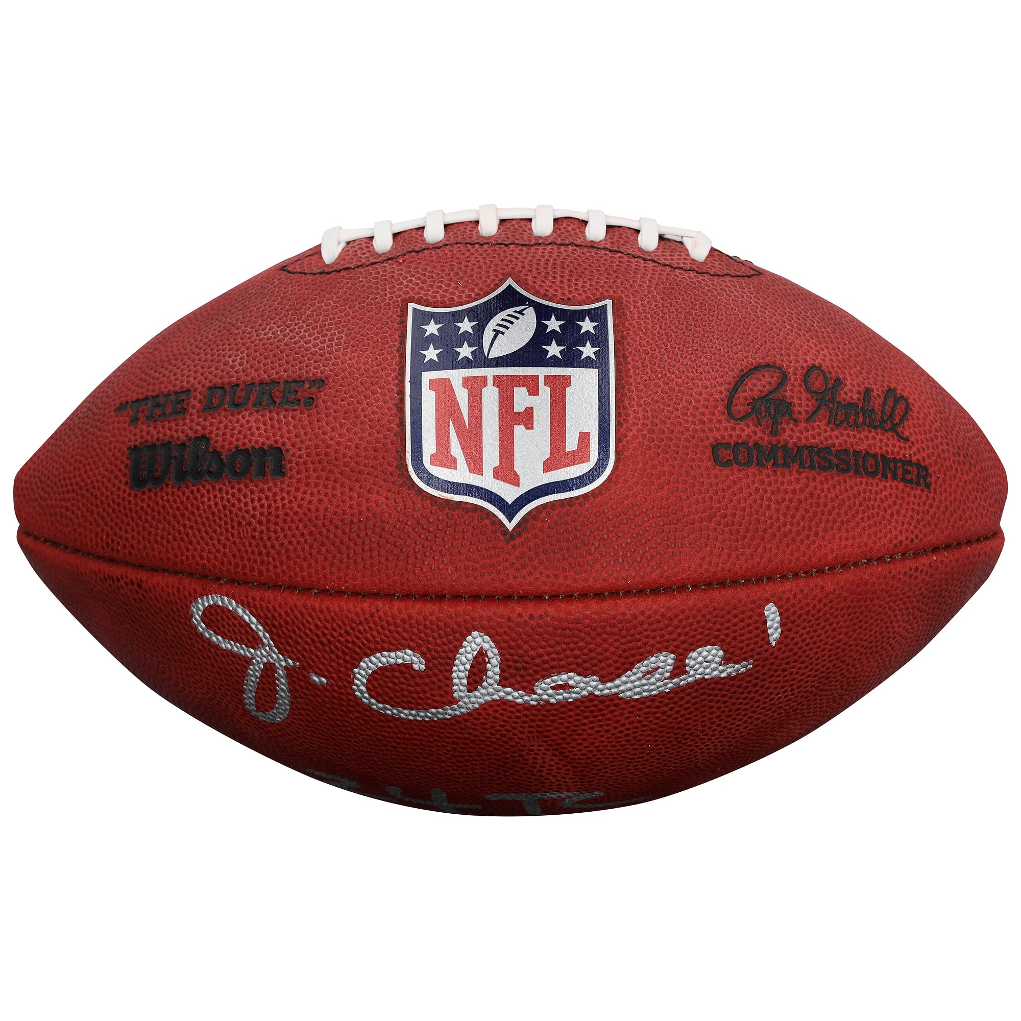 Ballon de football Wilson Duke en couleurs, autographié par Ja'Marr Chase (Cincinnati Bengals), avec inscription « 24 T.C. ».