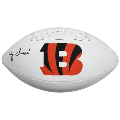 Ja'Marr Chase Cincinnati Bengals Autographed Fanatics Authentic Wilson White Panel Football  