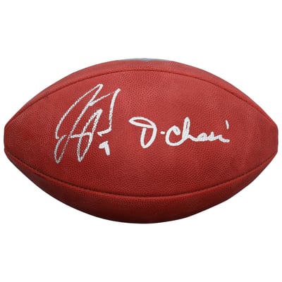 Joe Burrow & Ja'Marr Chase Cincinnati Bengals Autographed Fanatics Authentic Wilson Duke Full Color Football 
