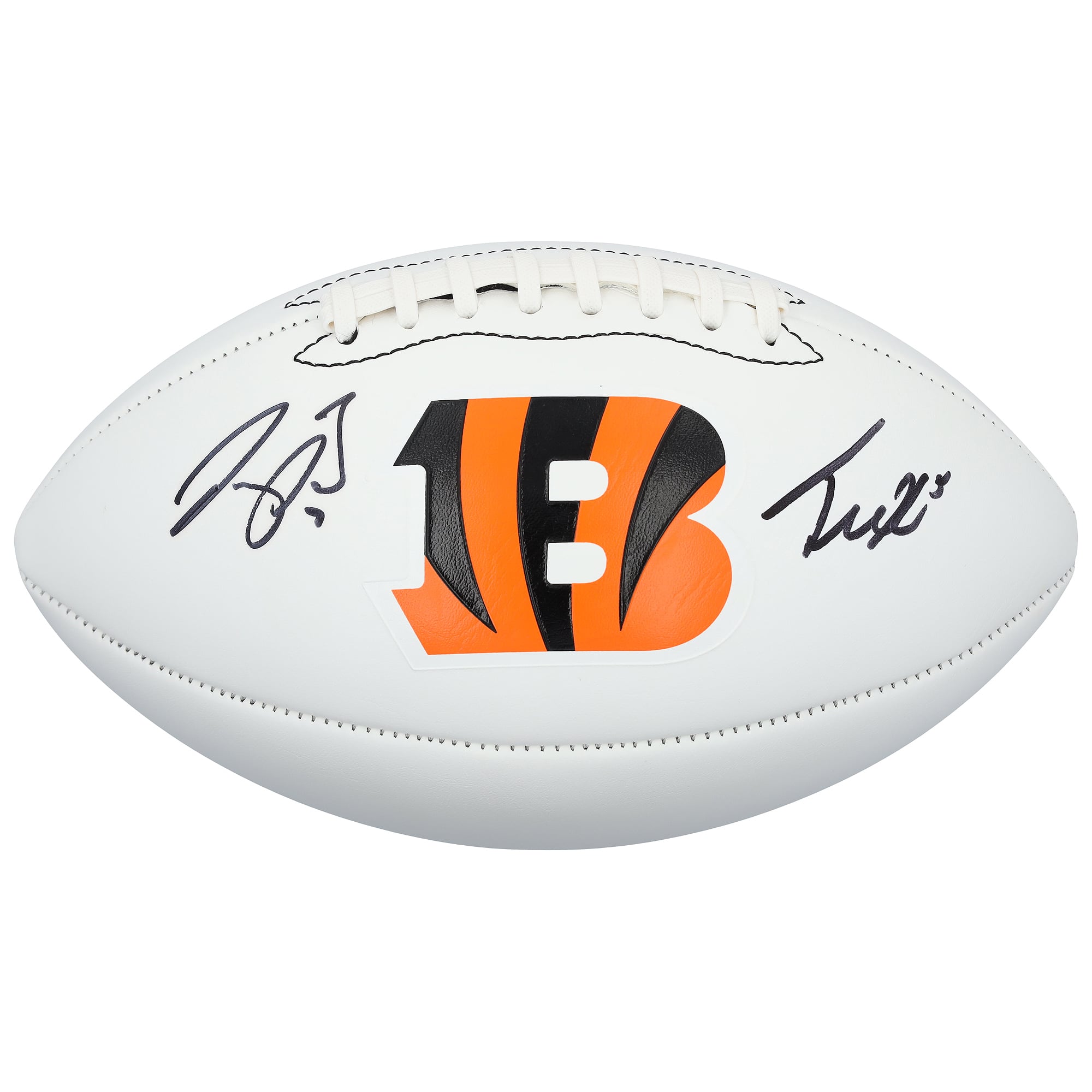 Joe Burrow & Tee Higgins Cincinnati Bengals Autographed Franklin White Panel Football