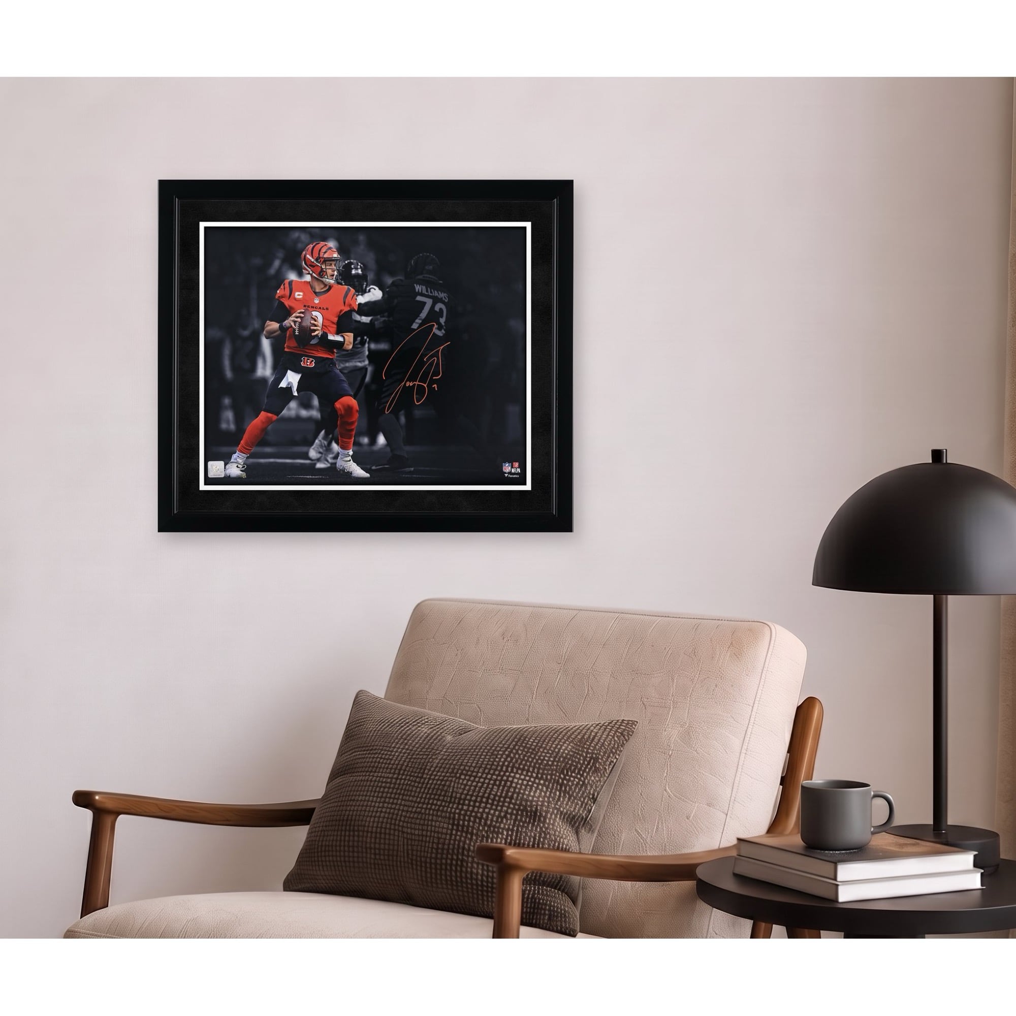 Joe Burrow Cincinnati Bengals Autographed 16" x 20" Orange Passing Spotlight Photograph