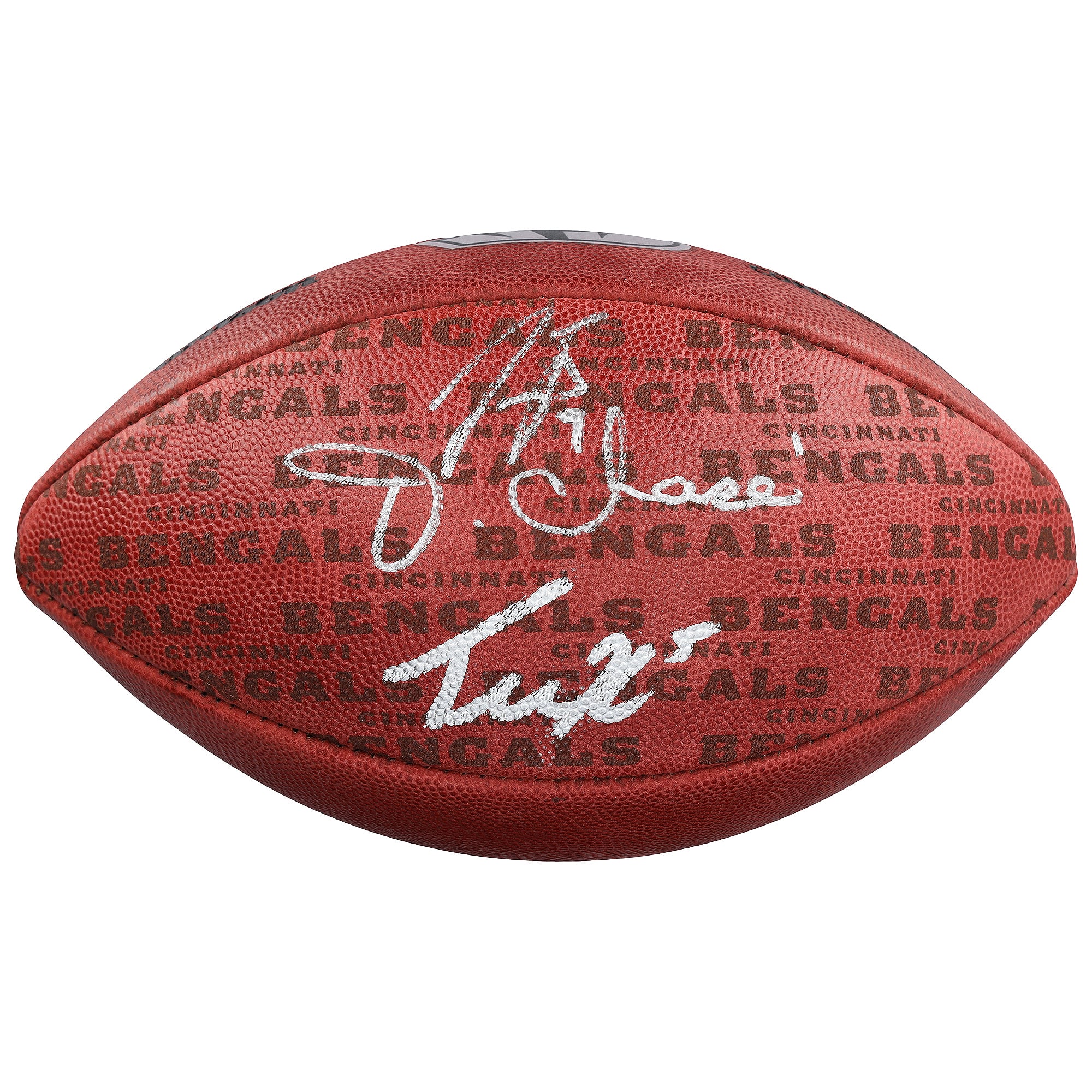 Joe Burrow, Ja'Marr Chase & Tee Higgins Cincinnati Bengals Autographed Duke Showcase Football