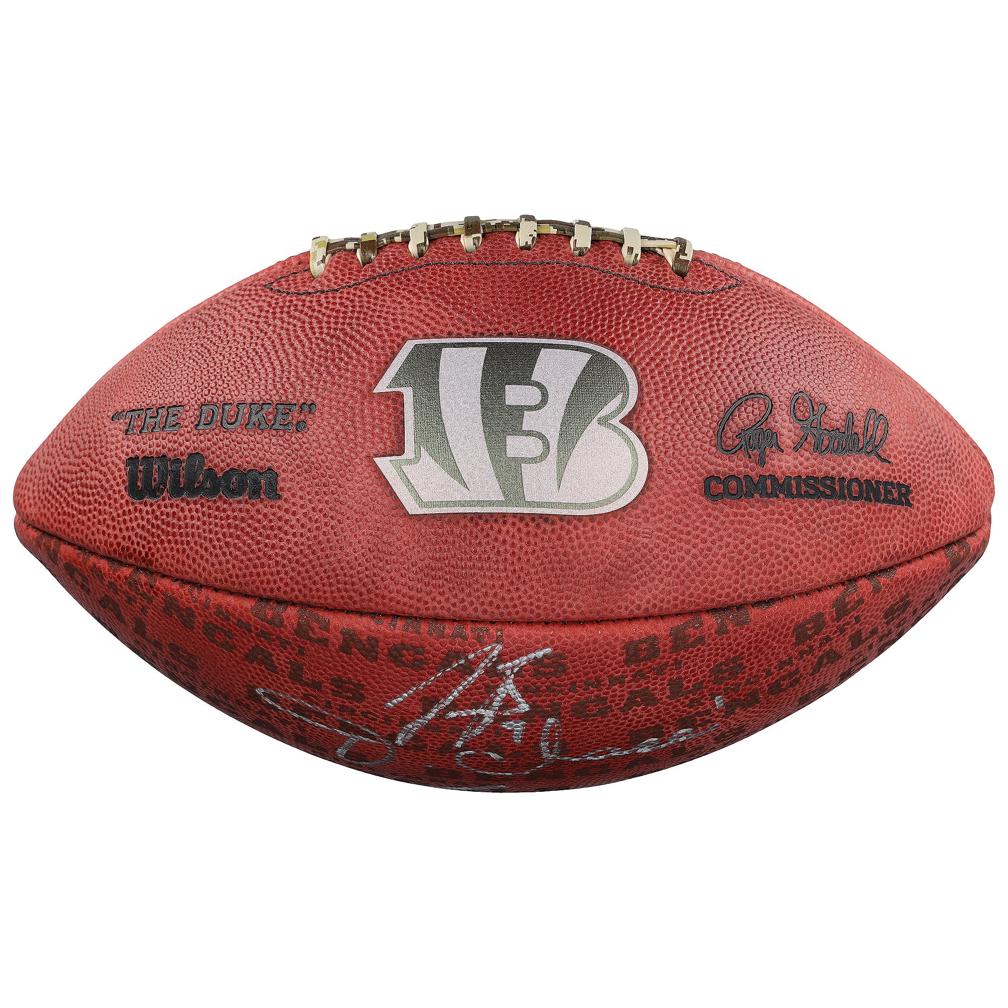 Joe Burrow, Ja'Marr Chase & Tee Higgins Cincinnati Bengals Autographed Duke Showcase Football