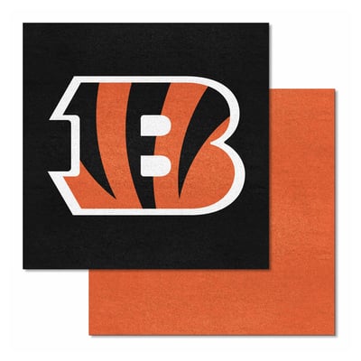 Cincinnati Bengals Logo Brands 18" x 18" Team Carpet Tiles
