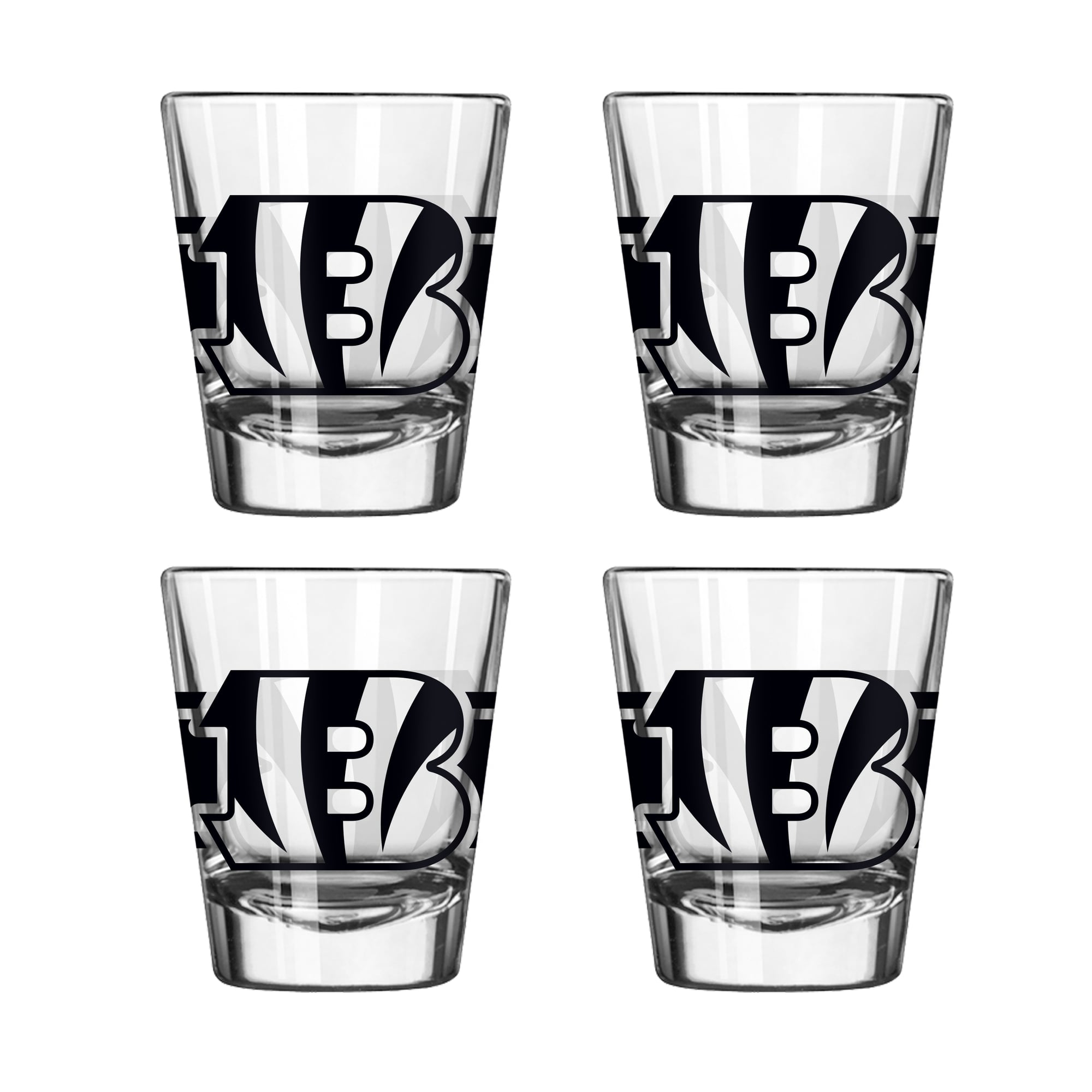 Logo Brands Cincinnati Bengals Four-Piece Stripe Shot Glass Set