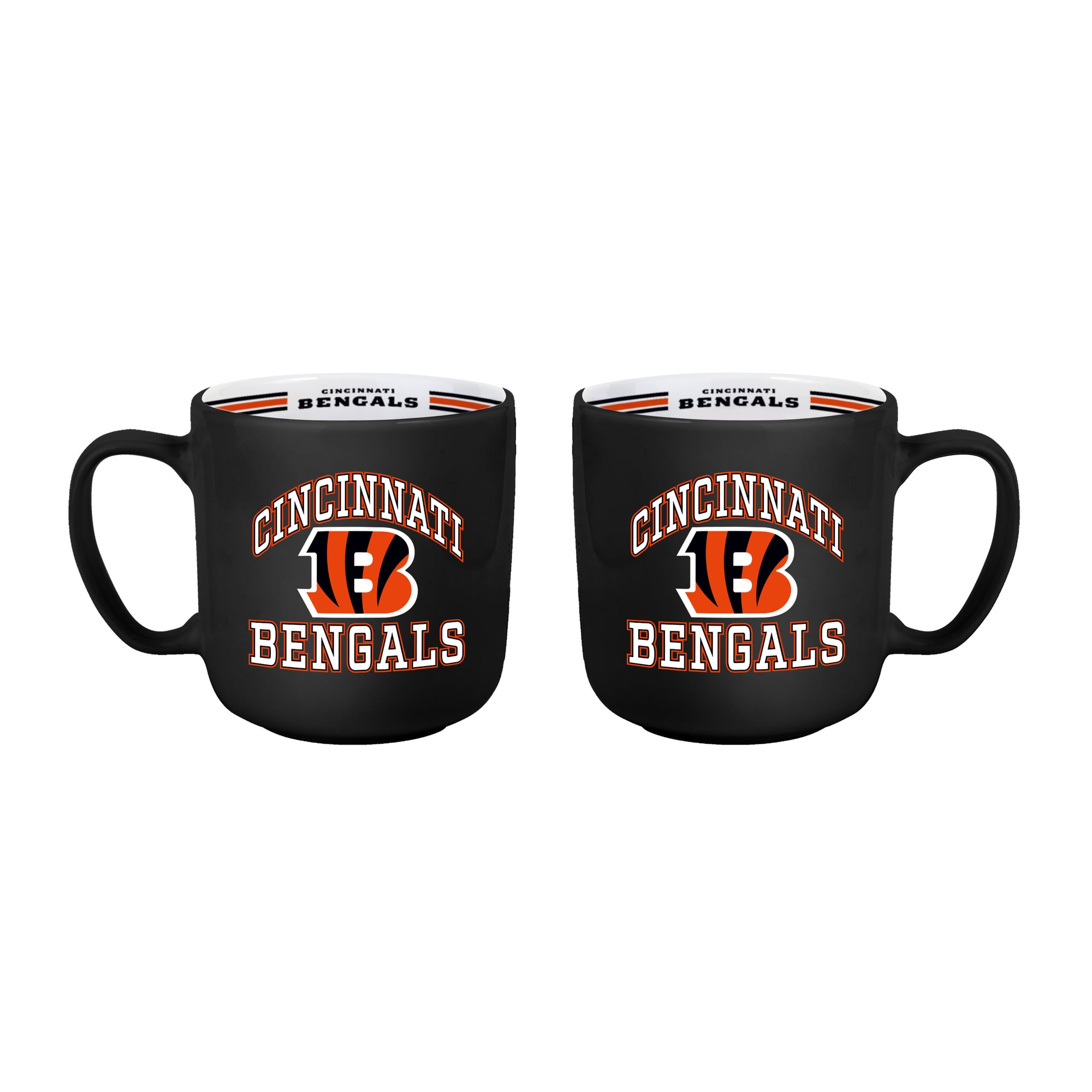 Ensemble de deux tasses rayées de 44 cl (15 oz) Logo Brands Cincinnati Bengals