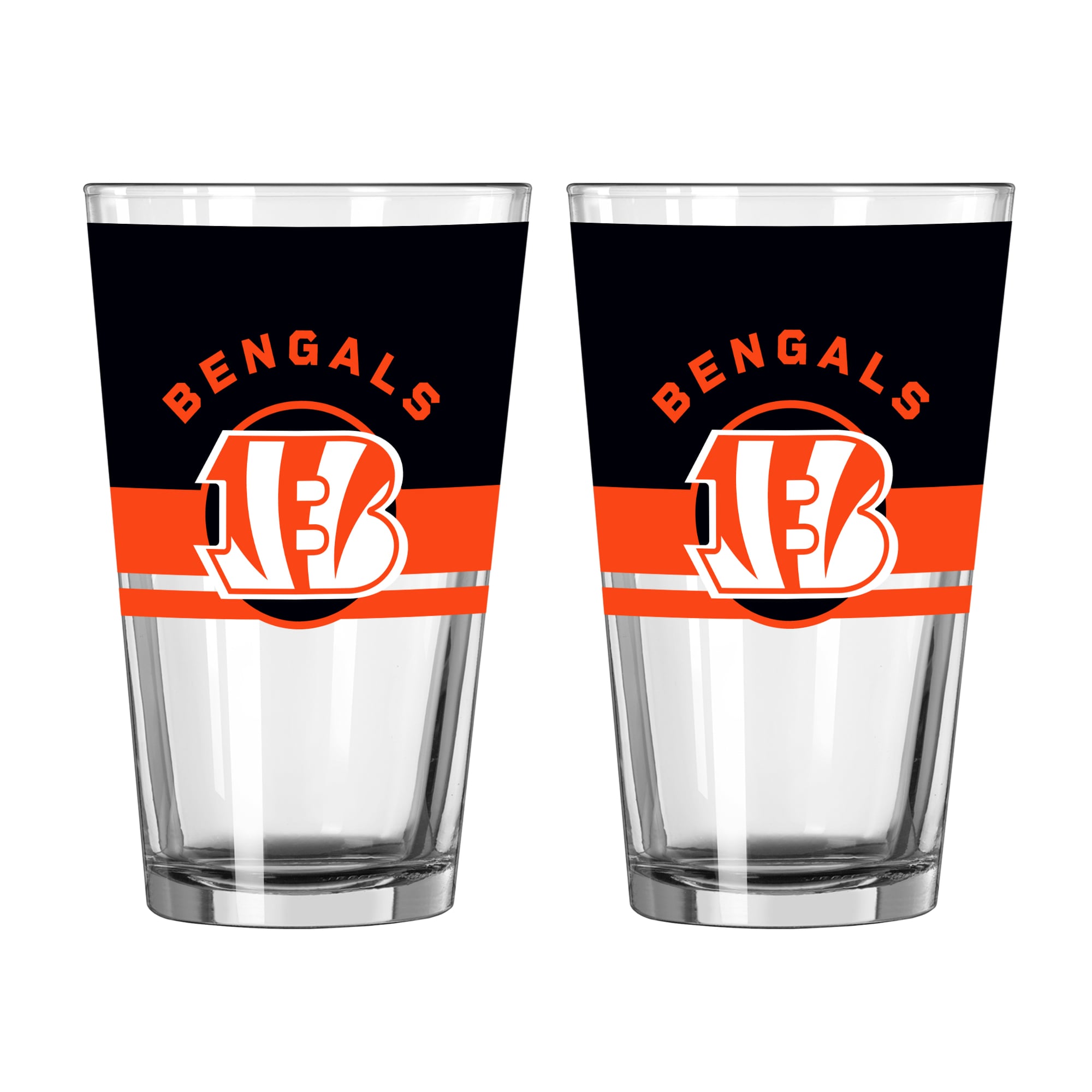 Ensemble de deux verres à bière Horizon de 473 ml (16 oz) Logo Brands Cincinnati Bengals