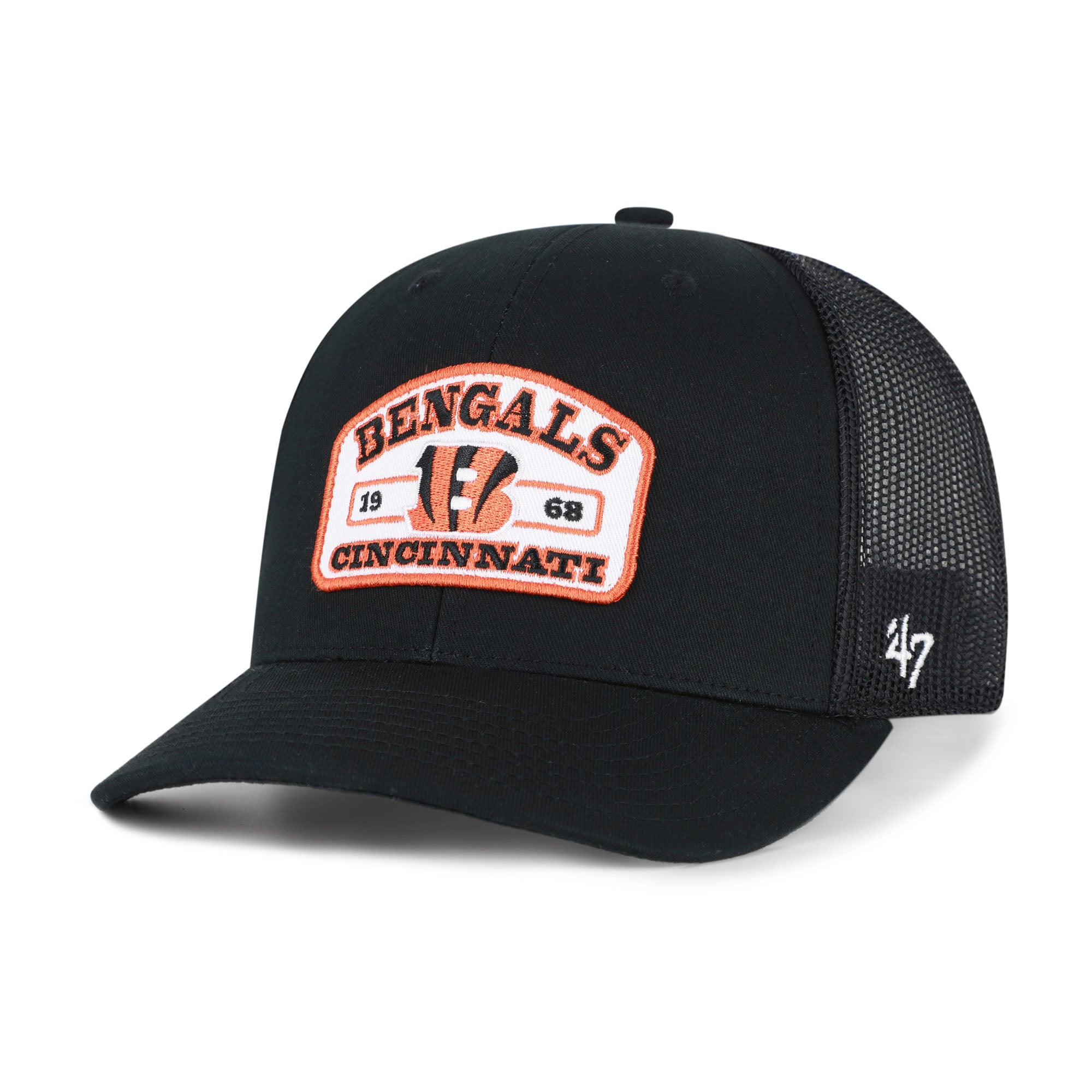 Casquette trucker ajustable Roadway noire '47 des Bengals de Cincinnati