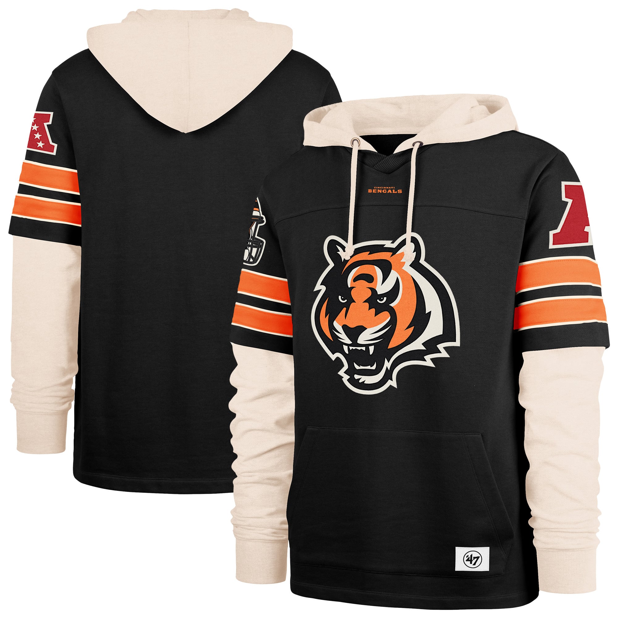 Sweat à capuche noir '47 Cincinnati Bengals Split Zone Cornerback Duo pour homme