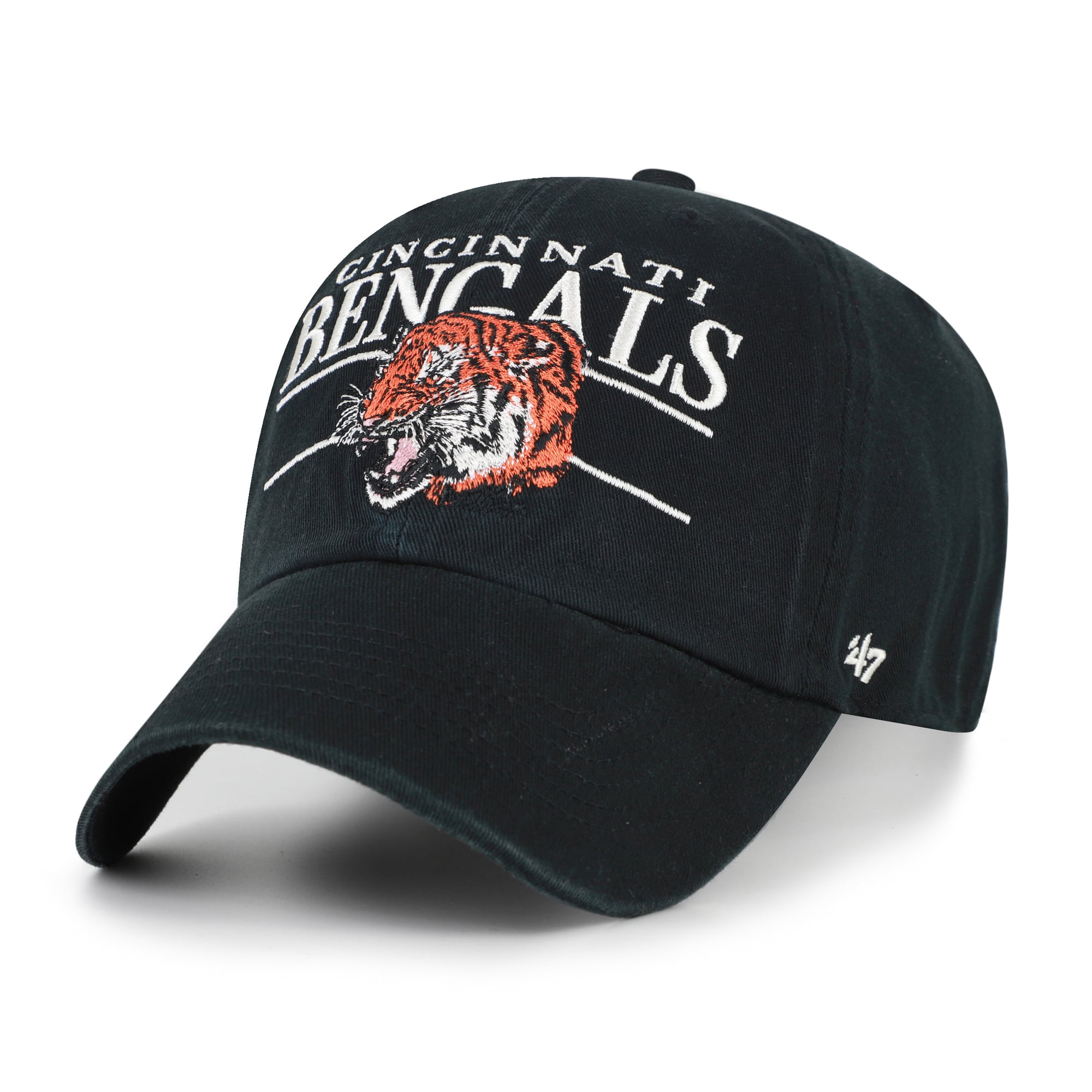Casquette ajustable noire pour homme Cincinnati Bengals, modèle rétro '47