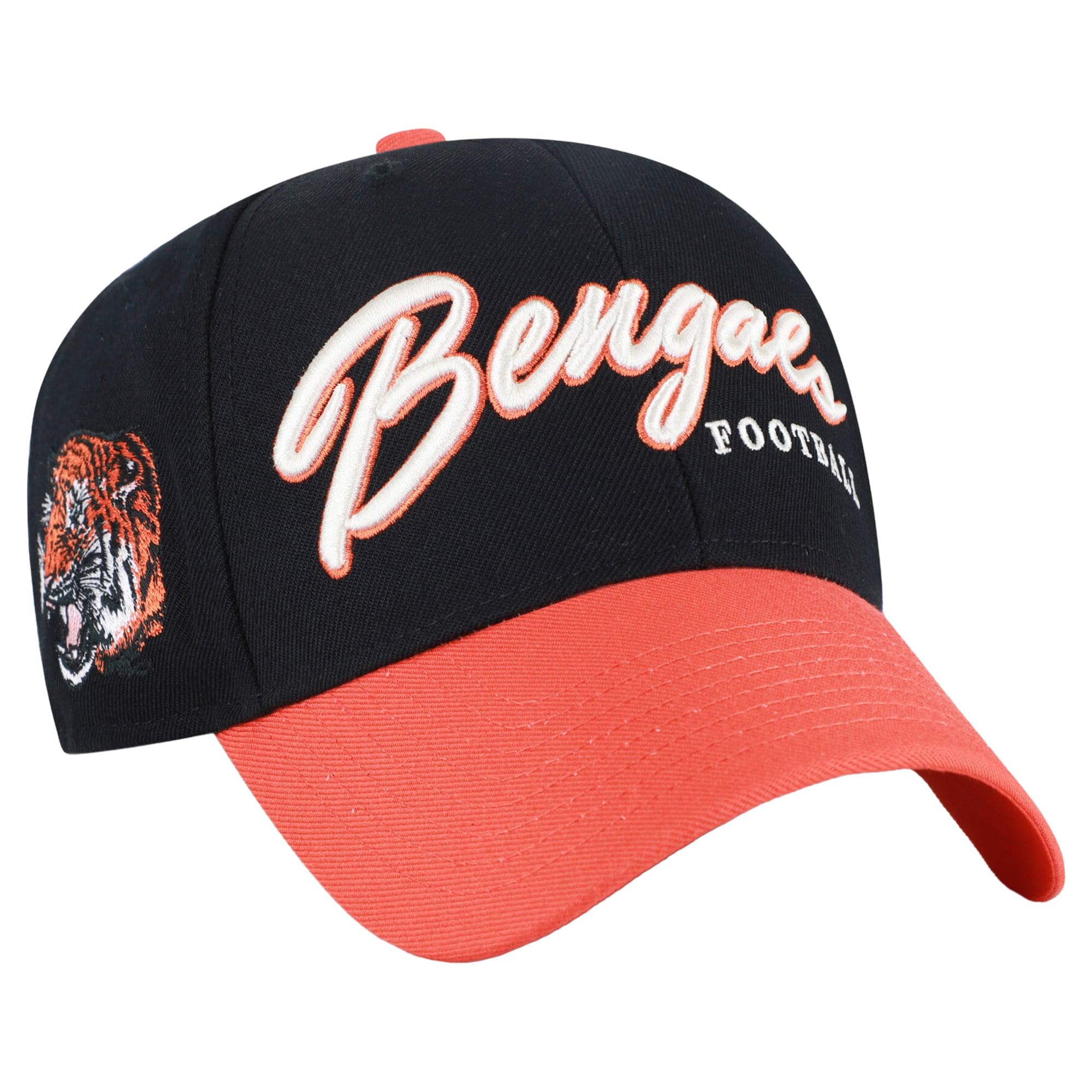 Men's '47 Black Cincinnati Bengals Throwback MVP Adjustable Hat