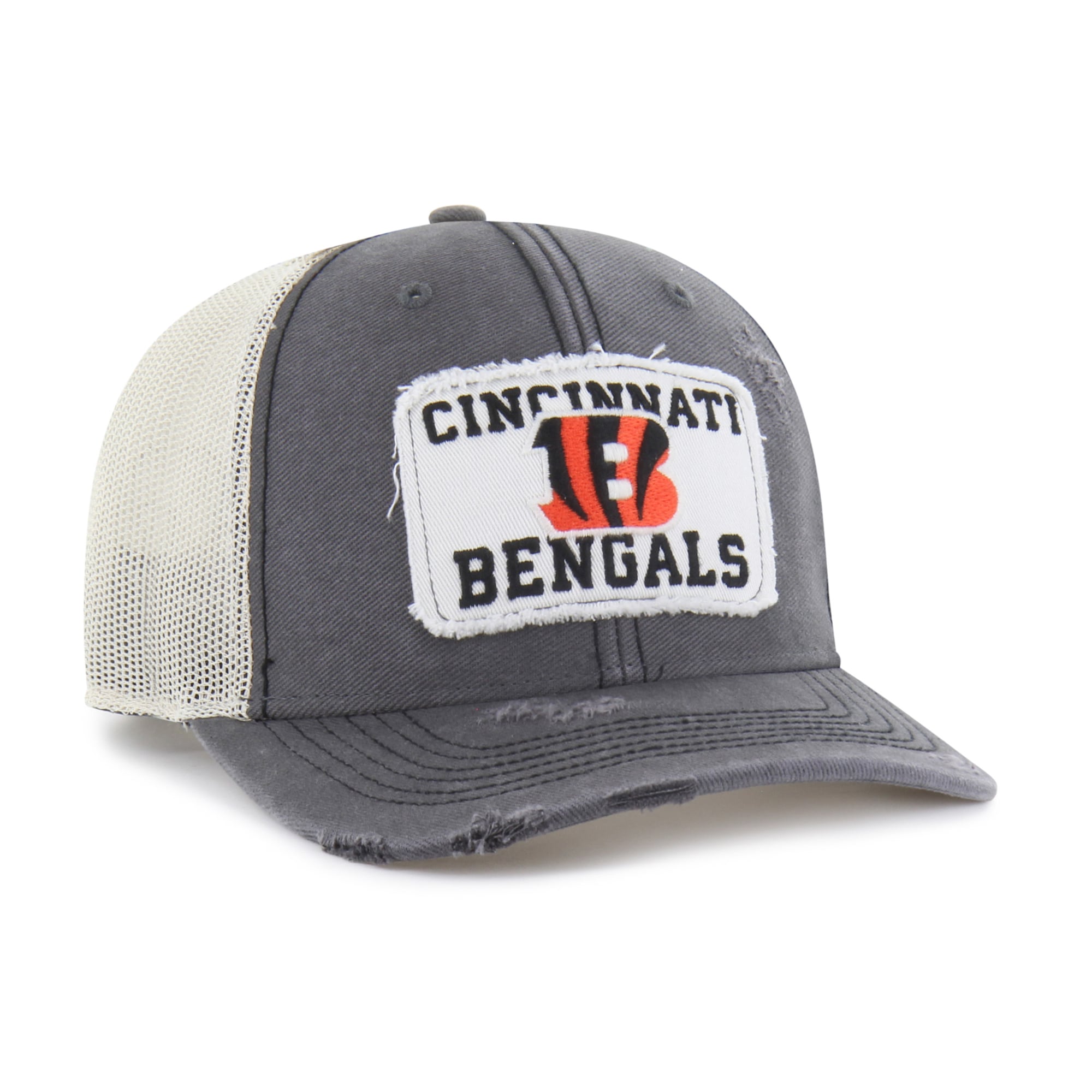 Men's '47 Charcoal Cincinnati Bengals Egremont Well-Worn Adjustable Trucker Hat