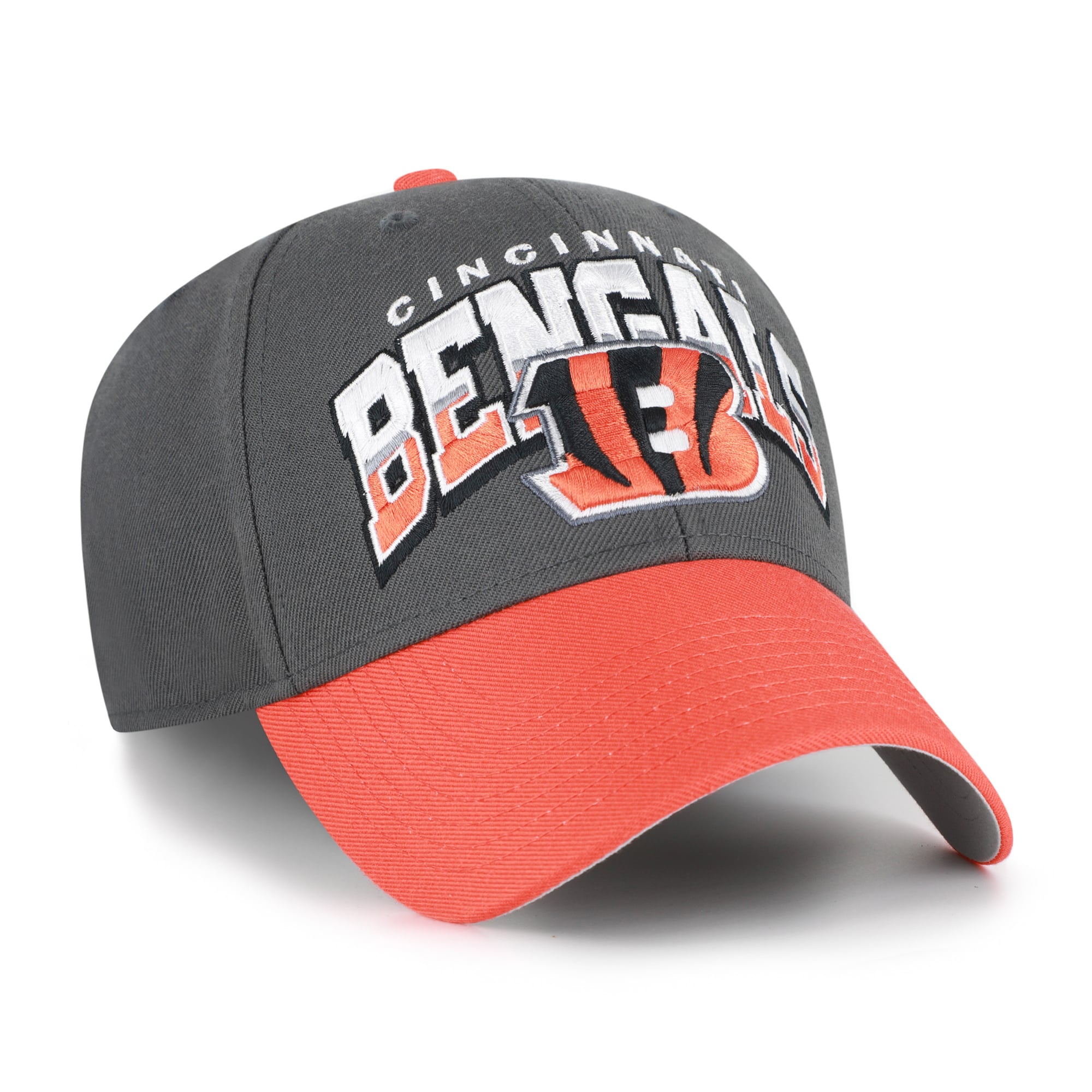 Men's '47 Charcoal Cincinnati Bengals Split Block MVP Adjustable Hat