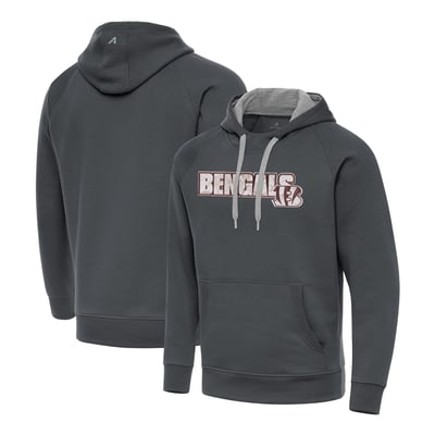 Cincinnati Bengals Antigua Woodland Camo Victory Hoodie - Charcoal