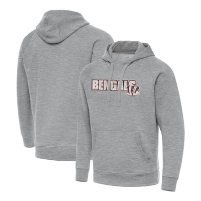 Cincinnati Bengals Antigua Woodland Camo Victory Hoodie - Heather Gray