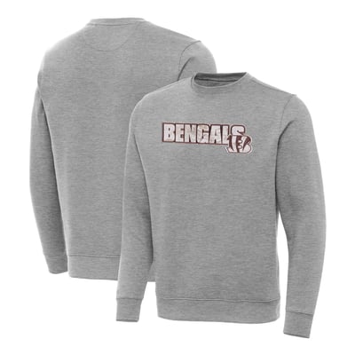 Cincinnati Bengals Antigua Woodland Camo Victory Sweatshirt - Heather Gray