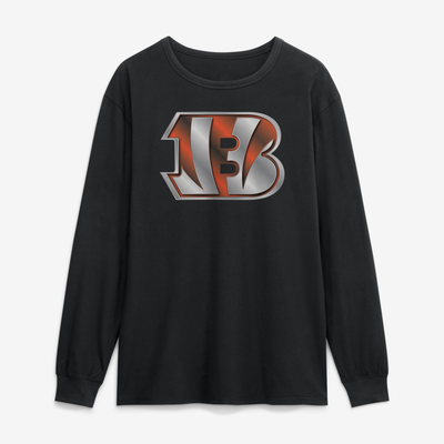 Cincinnati Bengals  Metallic Mascot Long Sleeve T-Shirt - Black