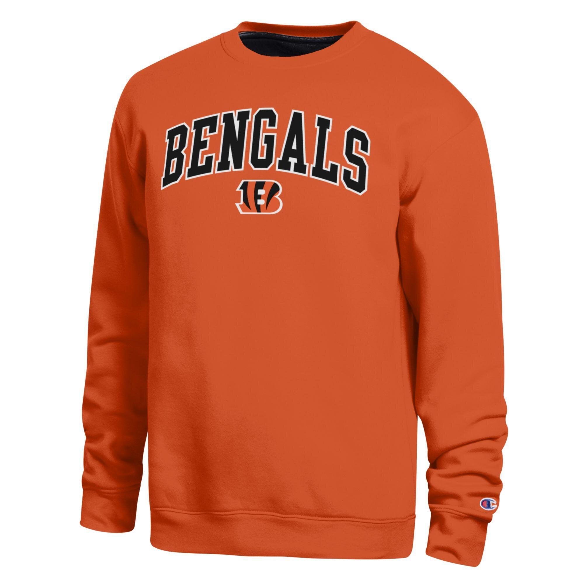 Sweat-shirt à doublure contrastée orange Champion pour homme, aux couleurs des Bengals de Cincinnati